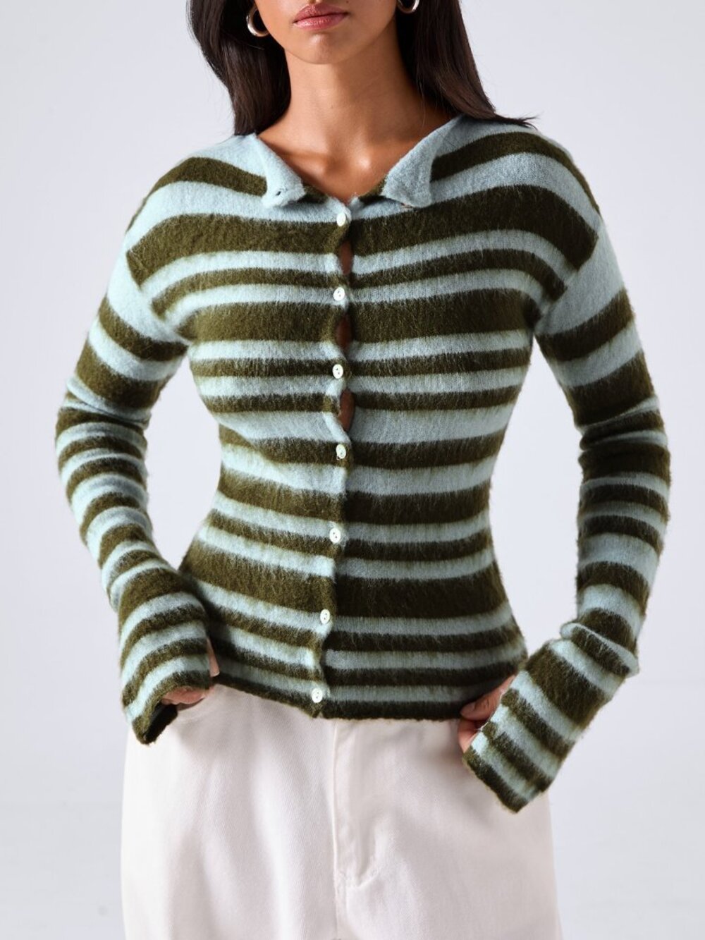 Multicolor Casual Women's Colorblock Cardigan